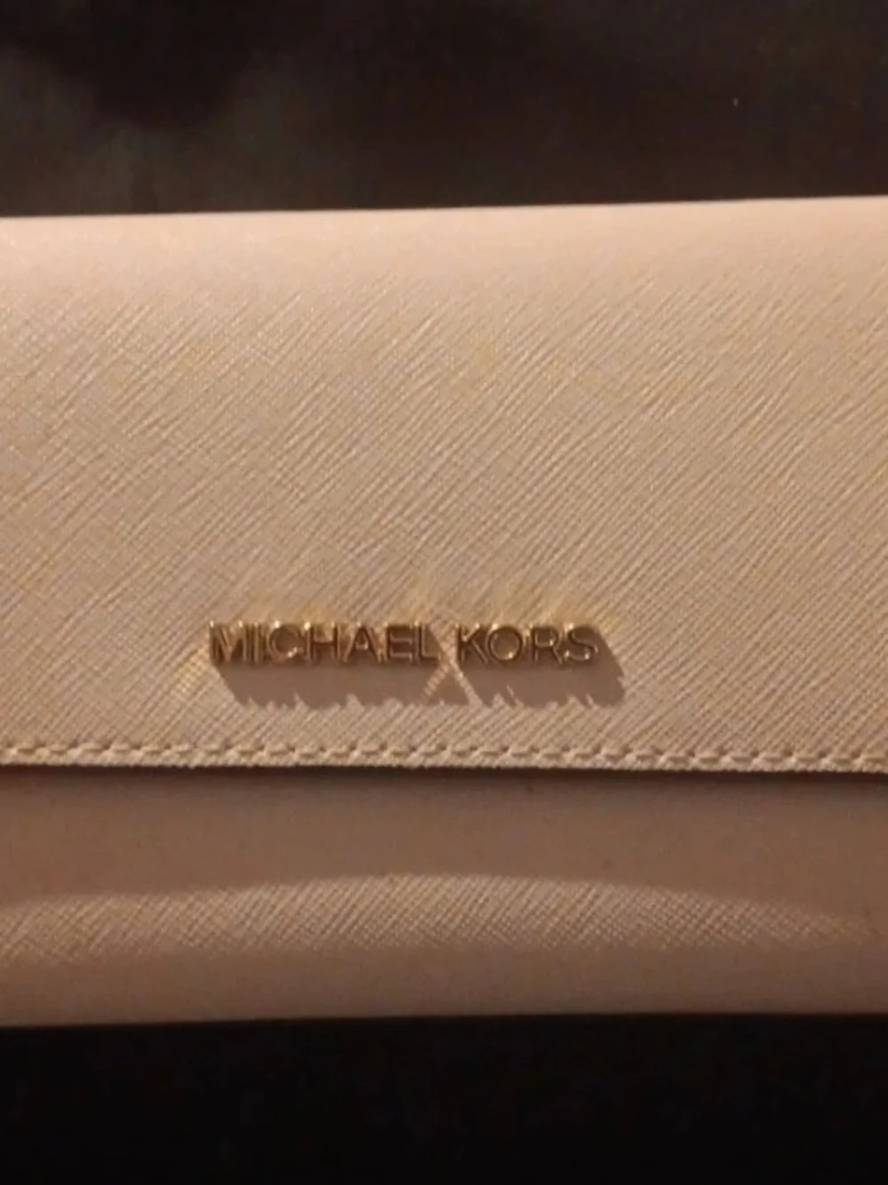 Michael Kors Pink Saffiano Leather Continental Wallet with Gold Logo